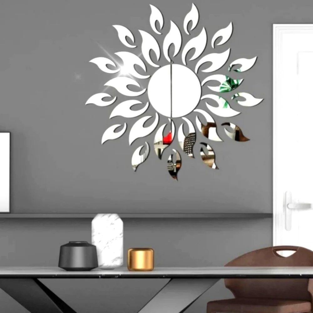 NEW Mirrored Acrylic Sun Wall Decor‎ Sticker, 27 pcs 1 Set